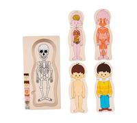 LIXSAZSE Rompecabezas de para Madera para niños pequeños, Rompecabezas cognitivos del Cuerpo Humano, Juguete Educativo, Regalos de cumpleaños para bebés, Aprendizaje, educativos, , Chico ,