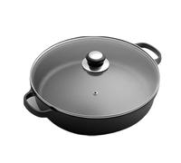LIXSAZSE Sartén de vidrio fundido - Sartén de fondo plano integrada y cocinas que calientan uniformemente sin cocinar. Cocina esencial, Diámetro 22cm