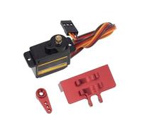 LIXSAZSE Servo de dirección RC, componente mejorado, modelo de vehículo, Kit de servos de ajuste modificado con reemplazo de soporte de brazo para SCX24, Rojo