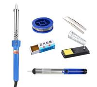 LIXSAZSE Soldador de plástico, herramientas de garaje, parachoques coche, grapadora caliente para el hogar, soldador, Mini estación mango portátil, lápiz calor, 60W/enchufe la UE, 8 piezas