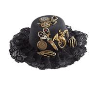 LIXSAZSE Sombrero de copa estilo vintage estilo steampunk para caballeros, gótico, mujeres, adultos, actores de jazz, disfraces, casual, divertido, accesorio disfraz, sombrero fieltro punk, fiesta,