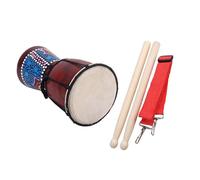 LIXSAZSE Tambor Djembe africano de 4 pulgadas, suministros de instrumentos musicales portátiles de Para madera tradicional, patrón aleatorio para estudiantes adultos