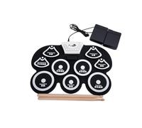 LIXSAZSE Tambor eléctrico USB con palo y Pedal de pie, piezas de percusión enrollables profesionales de silicona, conjunto de almohadillas de batería Musical, regalo para niños