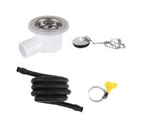 LIXSAZSE Tapón de desagüe de fregadero con orificio, de primera calidad, para autocaravanas, barcos y vehículos de acero inoxidable, con tubo, 7.6 cm