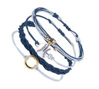 LIXSAZSE tejida con cadena de cuerda, muñequera multiusos, foto circular personalizada, accesorio DIY a prueba de herrumbre, Kit joyería Unisex, Tipo 2