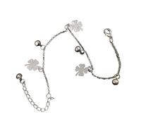 LIXSAZSE Tobilleras con Estilo trébol Oro Plata Universal Estilo Simple Accesorio de Moda Colgantes Colgantes Pulseras de Tobillo para niñas Mujeres, Plata