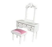 LIXSAZSE Tocador para casa de muñecas a Escala 1/12, bellamente elaborado, es una Pieza Esencial para Cualquier Dormitorio en Miniatura, Modelo de Bricolaje,