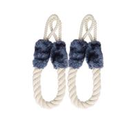LIXSAZSE Tope de puerta de algodón 2 piezas Cuerda dentición flexible para mascotas resistente al desgarro, Azul
