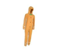 LIXSAZSE Traje de pan de jengibre navideño Mono Disfraz adorable para eventos artísticos de Halloween y celebraciones de la temporada navideña Traje de cosplay de pan de, Amarillo, L