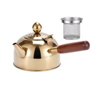 LIXSAZSE Utensilios de cocina de acero inoxidable para cocinar forma eficiente. Tetera portátil. Complemento para cualquier experiencia campamento. Teteras. Olla fondo plano. Tetera para café