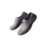 LIXSAZSE Zapatillas transpirables para hombre, zapatos de agua de playa ligeros y huecos, sandalias jardín informales impermeables antideslizantes a la moda para negocios, Gris, cuarenta y tres