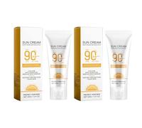 Lixuitme Crema Solar Hidratante SPF 90, Pack de 2, Sunscreen, Protección Solar Avanzada UVA/UVB, Textura Ligera No Grasa, Resistente al Agua, Hidratación Intensa 12h, Rápida Absorción