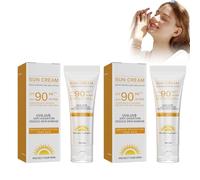 Lixuitme Crema Solar SPF 90 Pack de 2, Sunscreen, Sunscreen Lotion, Loción Solar de Protección, Textura Ligera no Grasa, Absorción Rápida sin Residuos Blancos, Cuidado Diario Contra la Sequedad