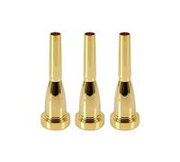 Liyafy Boquilla de trompeta, 3 piezas Bb (B Flat), chapado en oro, 3C 5C 7C, cobre, forma de bala, piezas de trompeta de repuesto para estudiantes, intermedios y jugadores profesionales