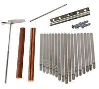 Liyafy Juego de 17 llaves Kalimba DIY con martillo de afinación para bricolaje Kalimba Mbira Pulgar Piano Piezas de reparación