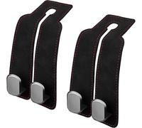 LIYANDAFA 2 Pcs Gancho Reposacabezas Coche Cuero Ante para Mazda MX-30 SUV 2020-2025 Soporte Bolsa Organizador Asiento Trasero Colgador Interior Accesorios,Black