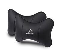 LIYANDAFA 2 Piezas Cojín Cervical para Coche Adecuado para Citroen C3 C3 Aircross C3-XR C4 C4 X C5 Aircross C5 X, Cuero Reposacabezas Transpirable Ergonómico Apoyo Cuello Alivio,Black