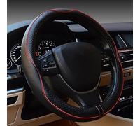 LIYANDAFA Funda Volante de Coche para Dodge Challenger 2008-2025, Cuero de Microfibra Antideslizante Transpirable Protector de Volante Accesorios Interiores,Black Red