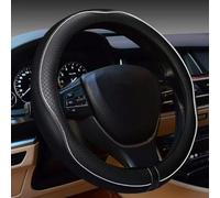 LIYANDAFA Funda Volante de Coche para Renault Kangoo 2007-2025, Cuero de Microfibra Antideslizante Transpirable Protector de Volante Accesorios Interiores,Black White