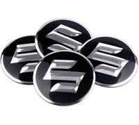 LIYANGT1 4 Piezas Adhesivo de tapacubos Elegante para Suzuki Swift 50mm, Adhesivo Pegatinas de Centro Tapacubos Decoración de Llantas de Automóvil