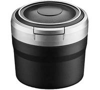 LiyanWu Cenicero Coche con Tapa,Cenicero Desmontable para Audi Q2 Q3 Q4 Q5 Q7 Q8 SQ2 SQ5 SQ7 SQ8, Autoextinguible para Automóviles Ignífuga,Silver/C