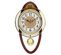 LIYGHFRTIO Reloj de Pared de péndulo, Silencioso sin Ruidos Creativo Sala de Estar Dormitorio Retro Swing Cuarzo Reloj de Pared(Size:Ronda,Color:MARRÓN)