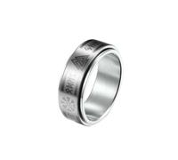LIYINGFUING 2 anillos giratorios de titanio para hombre, personalidad simple, 11#, Metal