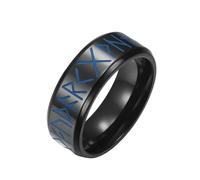 LIYINGFUING Anillo luminoso de espejo de arco interior de 2 piezas de 8 mm para hombre, joyería de estilo europeo Jane, 11#, Metal