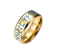 LIYINGFUING Anillo luminoso de espejo de arco interior de 2 piezas de 8 mm para hombre, joyería de estilo europeo Jane, 9#, Metal