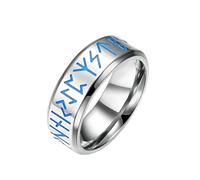 LIYINGFUING Anillo luminoso de espejo de arco interior de 2 piezas de 8 mm para hombre, joyería de estilo europeo Jane, 10#, Metal