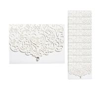 LIYJTK 10 tarjetas de invitación de boda huecas con sobres con diamantes de imitación para boda, despedida de soltera, compromiso, tarjeta de felicitación, aniversario, San Valentín,