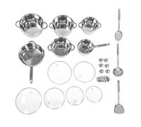 LIYJTK 15 Piece Stainless Steel Cookware Set with Pots Pans Lids | Stainless steel cookware set with lids for versatile kitchen cooking includes 4 pots 2 pans shovel and spoons scald