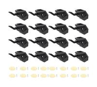 LIYJTK 16 piezas ganchos de sombrero universales gorros de béisbol gorro gancho adhesivo estante de sombrero ganchos de exhibición decoración del hogar (Negro)
