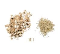 LIYJTK 200 Pcs Mini Hinge 8x10mm 4 Hole Vintage Brass Miniature Butt Hinges with Screws