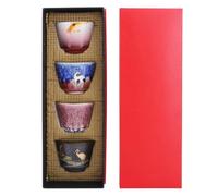 LIYJTK 4 unids/set taza de té de Kung Fu estilo japonés juego de tazas de cerámica hechas a mano regalo artículos para beber para el hogar