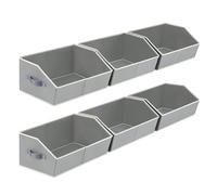 LIYJTK 6Pcs Closet Organizers Bins with Handles Fabric Trapezoid Large Shelf Baskets Collapsible Storage Cubes Foldable Clothes Containers Box (Textured)