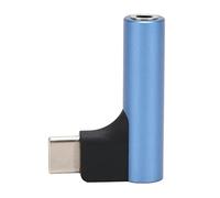 LIYJTK Adaptador de Conector de Auriculares con Sonido USB C a 3,5mm, micrófono estéreo HiFi DAC, Dongle de ángulo Recto para Auriculares (Azul)