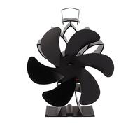 LIYJTK Aleación de aluminio de aluminio con alimentación de calor Ventilador de madera de bajo ruido Ayudas de madera Burning Chimenea Ventilador Negro