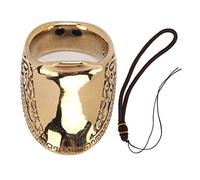 LIYJTK Anillos para Pulgar de Tiro con, Buena protección, patrón de Grabado, Anillos Protectores para Pulgar con Cuerda antipérdida para Caza al Aire (veintitrés#)