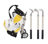 LIYJTK Bolsa de escritorio de Golf Pen Set Desktop con bolígrafos y reloj