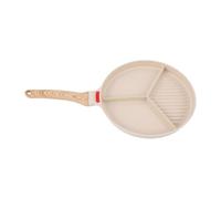 LIYJTK Breakfast Frying Pan Anti Stick 2 in 1 Divided Grill Pan | Cook eggs steak and omelet simultaneously with the divided grill pan for gas stove induction cooktops and microwaves