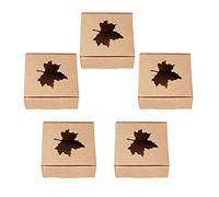 LIYJTK Caja de papel kraft de hoja de arce de 50 piezas, caja de embalaje de jabón ecológica, mini caja de regalo para hacer jabón, recuerdos de fiesta de boda