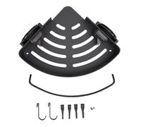 LIYJTK Carrito de Ducha de Esquina con Ventosa, sin perforación, Estante de Almacenamiento de baño extraíble de aleación de Aluminio, 1 Capa con Ganchos para Barra de Toalla para