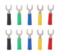 LIYJTK Conectores de Cable de Pala de Horquilla, 10 Uds., latón, PVC, Tipo Y, Conector Banana, Orificio de 8mm/0,3 Pulgadas, Kit de Conector eléctrico Tipo U, electrónica