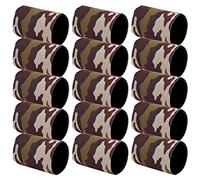 LIYJTK Enfriador de latas de Cerveza con Aislamiento de Neopreno, 15 Uds., Soporte para Tapa de Taza, Mantenimiento en frío para Actividades al Aire (Camuflaje Verde Hierba)