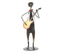 LIYJTK Estatua de los guitarristas Escultura Realista de músico de Metal Mate para decoración del Escritorio de la Oficina