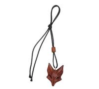 LIYJTK Fox Wooden Pendant Necklace Innovative Adjustable Keychain Bag Pendant Accessory Lovely Foxes Pendant for Accessorizing Rings Bags or Vehicles