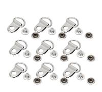 LIYJTK Hebilla con ojal, 100 juegos Gancho para cordones Anillo en D Hebilla con ojal Latón Zapato Bolsa de cuero Herramienta de remache Plata 9x14 mm para calzado