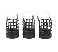 LIYJTK Jaula de Cebo de Pesca de Acero Inoxidable, señuelo de alimentación, Trampa, Accesorio de Aparejos, 3 uds., Negro (40)
