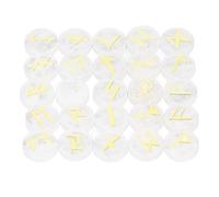 LIYJTK Juego de 25 Piedras Redondas de runas grabadas, meditación y Yoga (Blanca)